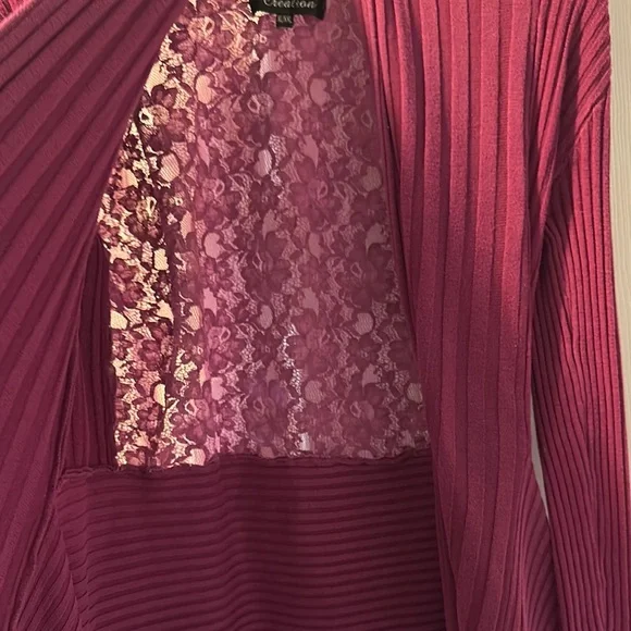 Elegant Purple Cardigan with Shawl Collar - Picture 5 of 7